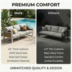 ZANDOR Outdoor Patio Conversation Sets, 4-Piece Aluminum Metal Outside - Image 4