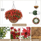 Artificial Hanging Flower for Outdoors, Fake Hanging Basket for Outside - Image 2
