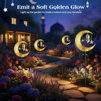 Lewondr 2Pcs Ramadan Solar Lights, Ramadan Decorations Outdoor, Metal Yard - Image 3