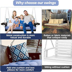 3-Seat Metal Porch Swing 900 LBS Heavy Duty Hanging Bench - Image 4