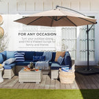 Best Choice Products 10ft Offset Hanging Market Patio Umbrella w/Easy Tilt - Image 3