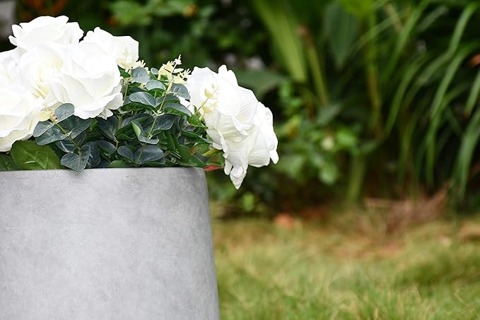 Kante 15.3" Dia Round Concrete Planter, Outdoor Indoor Large Plant Pots - Image 15
