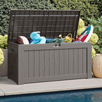 JUMMICO 120 Gallon Resin Deck Box, Large Outdoor Storage Box Waterproof & - Image 4
