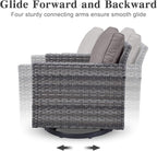 Belord Outdoor Bistro Set 3 Piece Wicker Swivel Rocker Patio Chairs, Oversize - Image 6