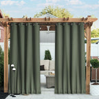 NICETOWN 2 Panels Outdoor Curtains Waterproof Fixed Grommet/Back Tab on Top & by NICETOWN