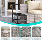 6-Piece Outdoor Patio Furniture Set Wicker Sectional Sofa Set, Patio - Image 4