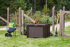 Rubbermaid Medium Resin Outdoor Storage Deck Box Weather Resistant Brown Deck - Image 13