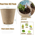 Peat Pots, 102 Pack 3.15 Inch Biodegradable Planting Peat Pots - Image 6
