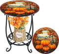 Outdoor Side Table Round Small Mosaic Patio Accent Indoor End Plant Coffee Tea by Cinnvoice