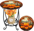 Outdoor Side Table Round Small Mosaic Patio Accent Indoor End Plant Coffee Tea by Cinnvoice