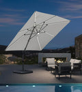 PURPLE LEAF 10 Feet Patio Umbrella Outdoor Cantilever Solar Powered LED Square by PURPLELEAF