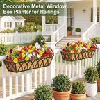 HFHOME 4 Pcs 30" Window Box Deck Railing Planter - Image 3