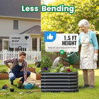 Quictent Galvanized Raised Garden Bed Kit, Strengthened by Crossbar, Dark Gray - Image 3