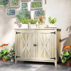 Outsunny Wood Garden Shed, Compact Outdoor Storage Cabinet Potting Shed - Image 5