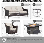 Joyside Wicker Patio Furniture Sets, 5 Pieces Upgraded Large Size Outdoor - Image 2