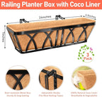 Riare 3 Pack 24 Inch Metal Railing Planter Window Box - Image 2