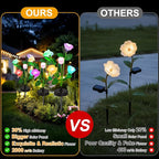 Upgraded Solar Garden Lights, 4 Pack Outdoor Solar Lights, New Round Panel - Image 6