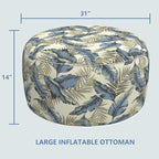 LVTXIII Outdoor Inflatable Ottoman, Fade-Resistant Round Footrest Stool D31”x - Image 3