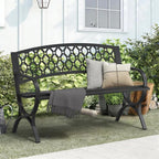 On Shine 50'' Patio Garden Bench, Loveseats Patio Park Bench, Metal Bench - Image 7