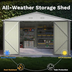 Patiowell 10x14 FT Outdoor Storage Shed, Large Metal Garden Shed - Image 7