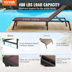 VEVOR Chaise Lounge Chair Outdoor, Aluminum Patio Lounge Chairs - Image 4