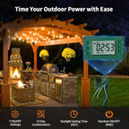 SURAIELEC Outdoor Power Stake, 7-Day Programmable Digital Timer, Power Strip - Image 2