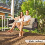 VINGLI Heavy Duty 800 LBS Wicker Hanging Porch Swing - Image 6