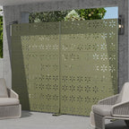Casaphoria Metal Privacy Screen Outdoor, Light Green-Star - Image 3