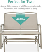 Best Choice Products 2-Person Outdoor Patio Swing Glider Steel Bench Loveseat - Image 6