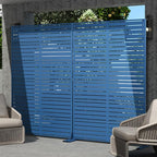 Casaphoria Metal Privacy Screen Outdoor, Louvered Blue - Image 3