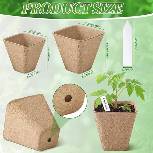 120 Pcs Square Peat Pots for Seedlings - Image 2