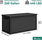 YITAHOME XXL 260 Gal Large Deck Box, Outdoor Resin Storage Box, Rattan Storage - Image 6