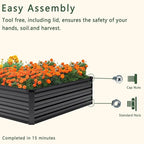 12x4x1FT Galvanized Raised Garden Bed Kit, Vegetable Boxes-Rectangle Metal - Image 7