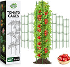 Halatool 63 Inch Tomato Cages for Garden, 6 Pack Adjustable Tall Tomato Cage by HALATOOL