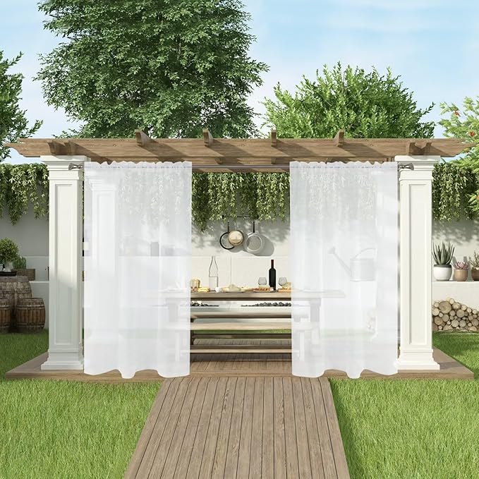 SpaceDresser Waterproof Outdoor Sheer Curtains - Image 5