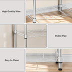 5 Tiers Shelf Metal Storage Shelves Wire Rack Closet Organizers - Image 4