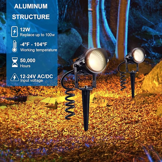 SUNVIE 12W Low Voltage Landscape Lighting Landscaping Lights - Image 3