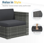 Wisteria Lane 5-Pieces Outdoor Patio Furniture Set, All Weather Wicker Rattan - Image 3