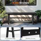 VINGLI 47” Outdoor HDPE Bench, Weatherproof Garden Bench w/Metal Legs, Poly - Image 5