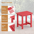LUE BONA Outdoor Side Table, HDPS Small Outdoor Adirondack Side Tables - Image 7