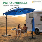 NEWBULIG 10FT Patio Umbrella, Offset Cantilever Outdoor Patio Table Umbrella - Image 9