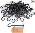 6inch Plant Hooks 50Pack Hanging Plant Bracket Metal Plant Hanger Black by QTJUST