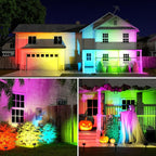 Fabrito Color Changing Solar Spot Lights Outdoor 8 Pack, Auto On/Off RGB - Image 6