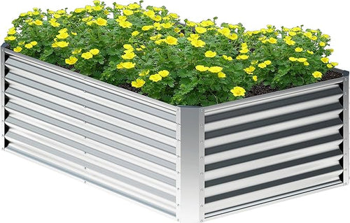 4x2x2FT Galvanized Raised Garden Bed, Planter Raised Beds-Metal Garden Box by Home