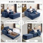 HANXIN 62" Chaise Lounge Chair Indoor, Oversized Corduroy Boneless Convertible - Image 4
