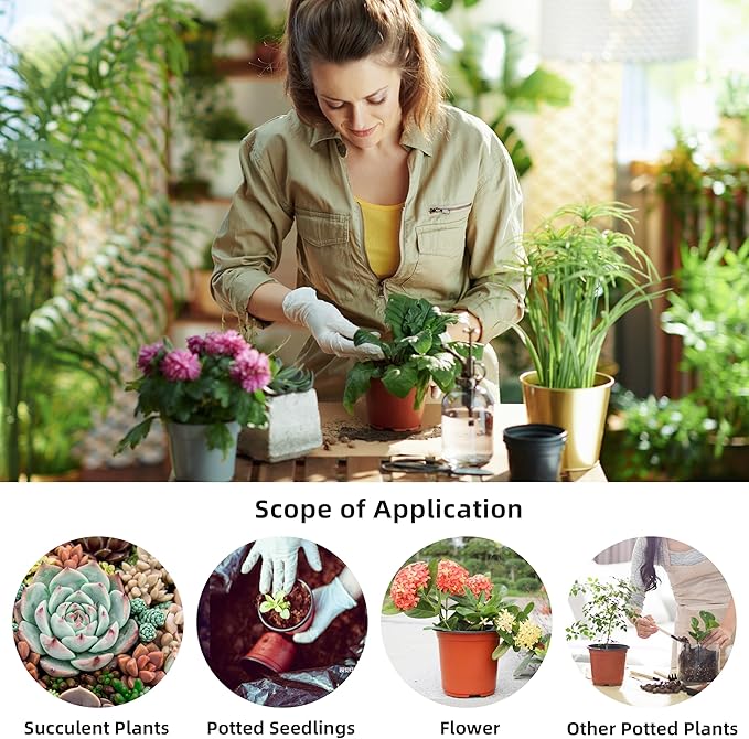 Plant Nursery Pot/Pots 100 Pcs 4" Plastic Small Plants Pots Flower Pots Seed - Image 6