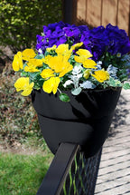 Bloomers Railing Planter with Drainage Holes – 24" Weatherproof Resin Planter – - Image 3
