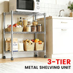 Xcity Storage Shelves, 3 Tier Heavy Duty Metal Shelving Unit - Image 3