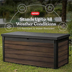 Keter Signature Collection 150 Gallon Resin Deck Box Organization and Storage - Image 4