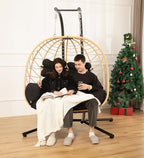 DoubleTT Double Indoor/Outdoor Wicker Swing Egg Chair Hammock Foldable Hanging by DoubleTT